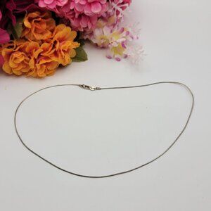 Italy M 925 Sterling Silver Snake Chain Necklace 18" Lobster Clasp
